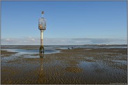 Rettungsbake Nr. 3... Wattenmeer *Nordsee* vor Cuxhaven bei Niedrigwasser